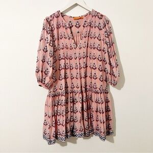 Oliphant Pink Cotton Drop Waist Dress Size Small S